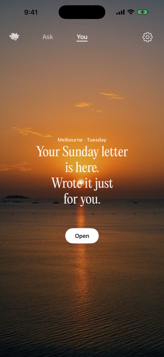 Your Sunday letter is here